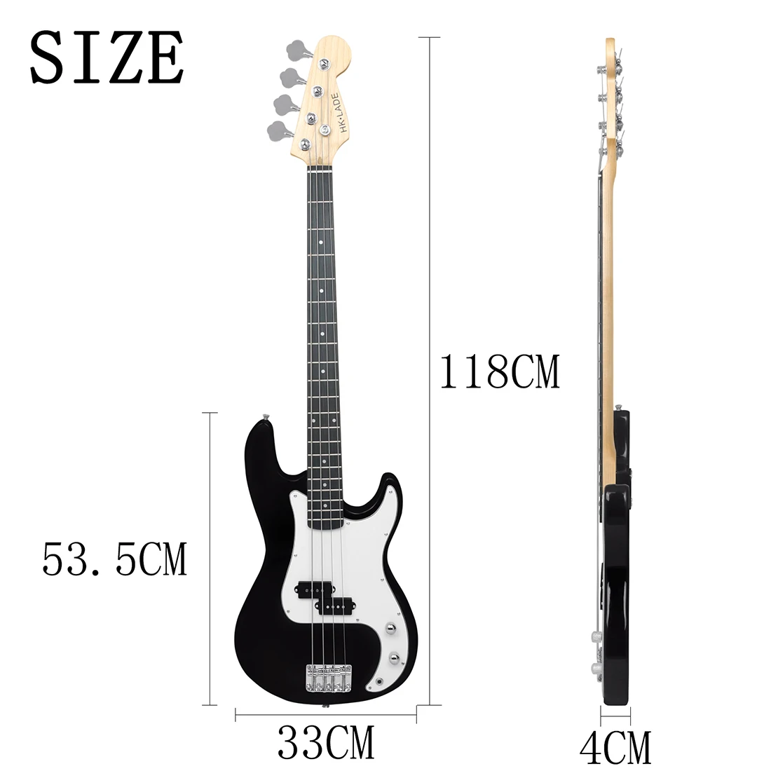 Electric Bass Guitar 4 Strings 20 Frets Electric Bass Set Rosewood Fingerboard Maple Neck Electric Bass with Amplifier Strap  ﻿