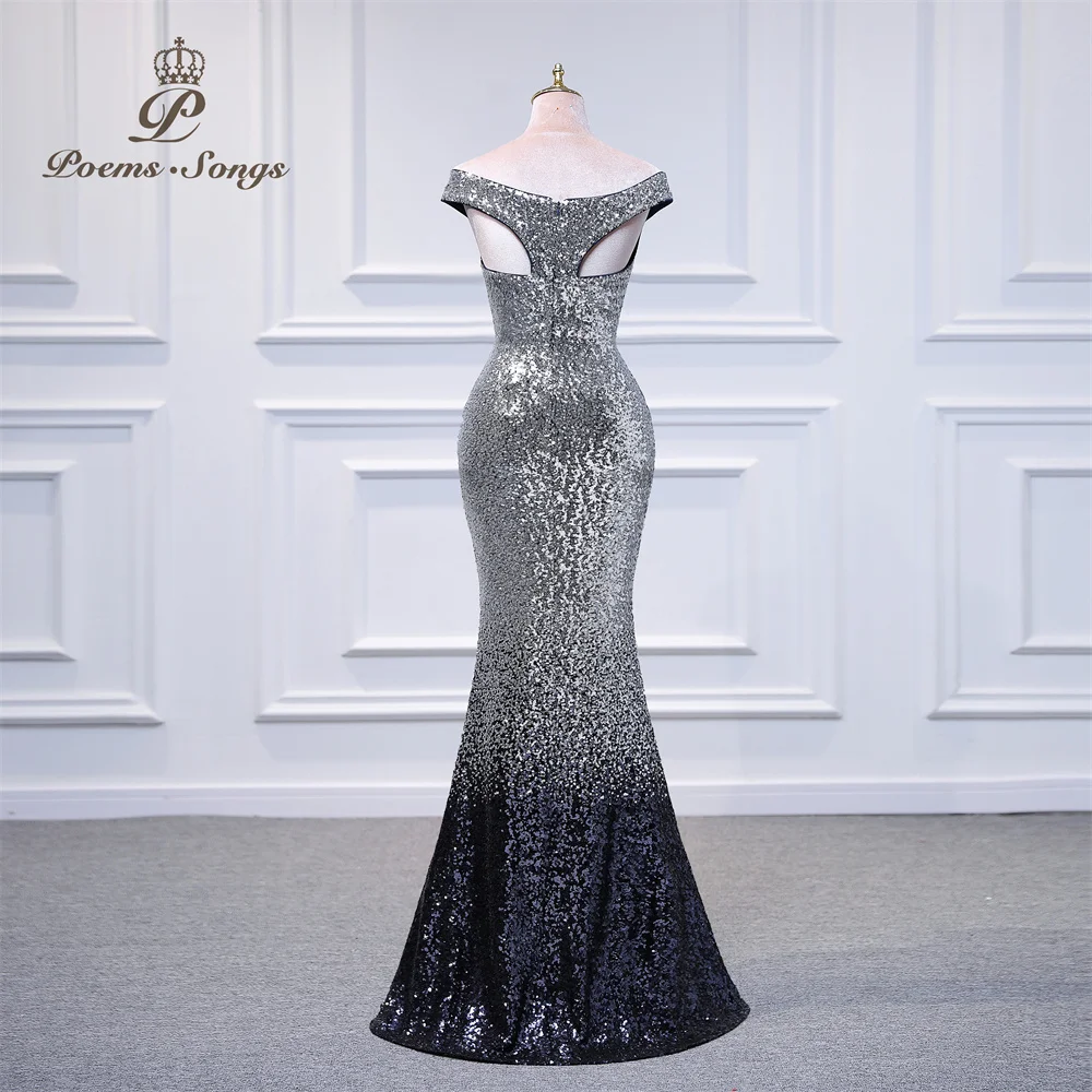 New gradient sequins sexy mermaid evening dresses vestidos de fiesta robe de soiree de mariage prom dresses party dress