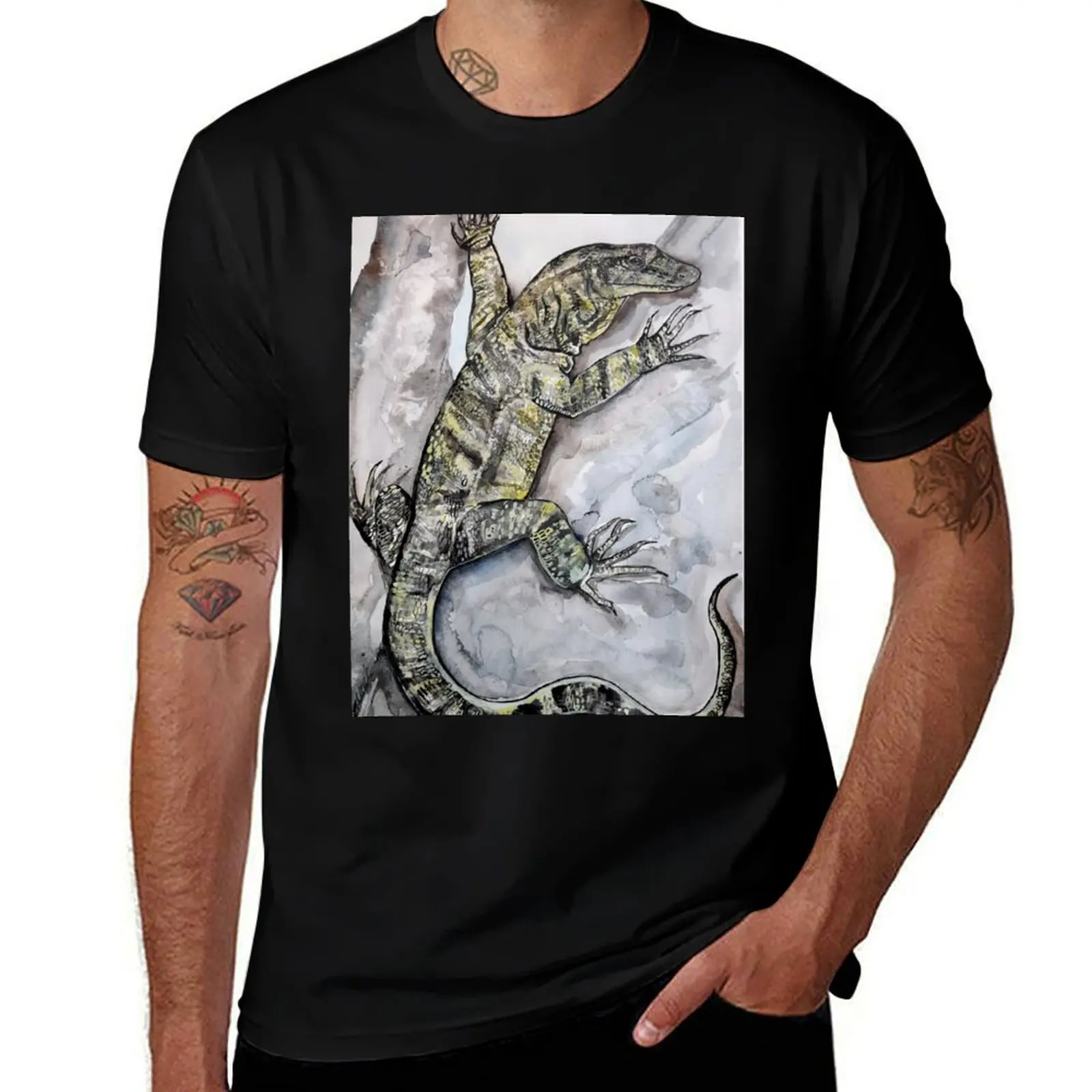 

Australian Monitor Lizard aka the Goanna Climbing higher T-Shirt Casual Daily Graphic Tee