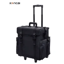 Rolling cosmetic case organizer Makeup Suitcase on wheels Train Case Nylon Rolling Trolley Makeup Case bag Hair Dryer Holder bag