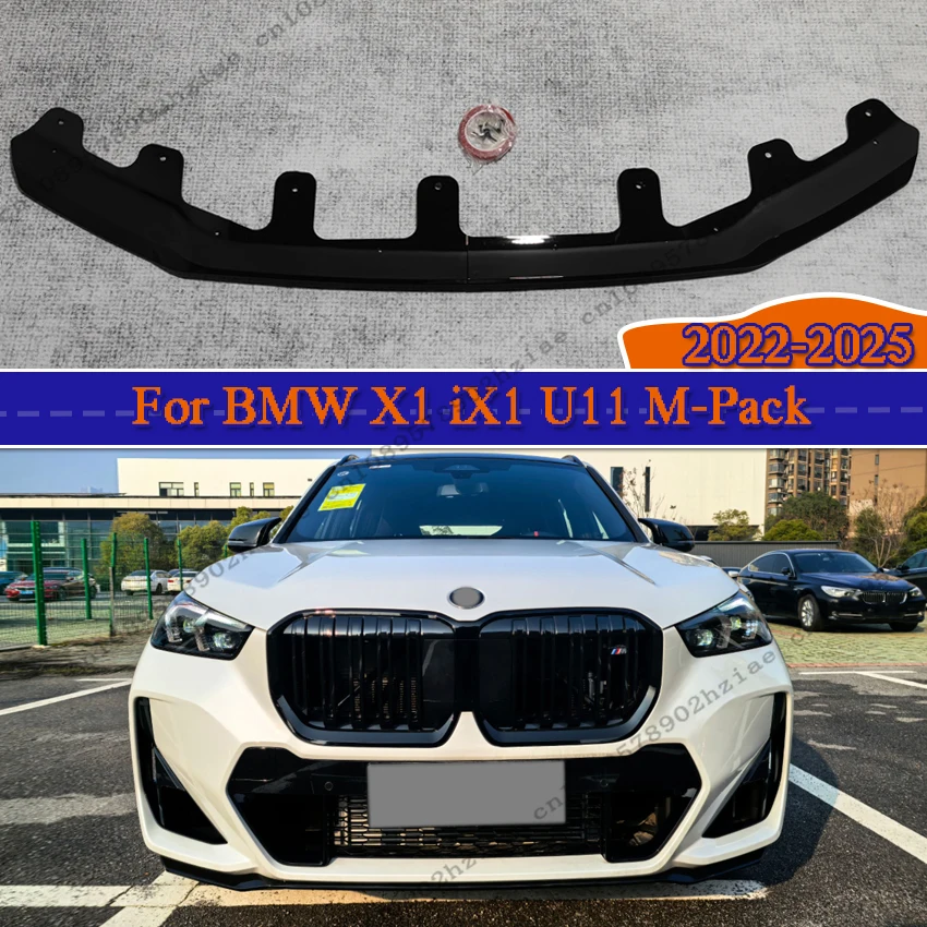

Black Front Bumper Spoiler For BMW X1 U11 M-Pack 2022– Upgrade M35i Style Original Car Hole Installation Front Bumper Spoiler