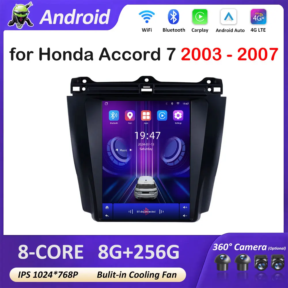 

Autoradio DSP Stereo Car Radio for Honda Accord 7 2003 2004 2005 2006 - 2007 Video Player Bluetooth GPS Navi NO 2 din WIFI 4G