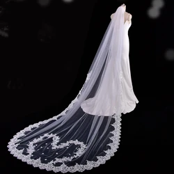 Wedding Dress Veil Heart Shaped Sequins Lace Embroidery Lacedesign Bride veil with Comb  White Ivory High Quality Wedding Access