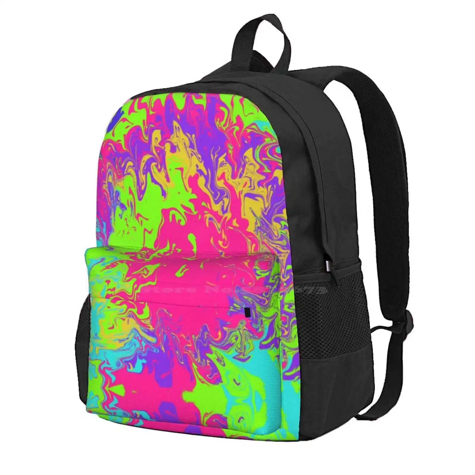 

Neon Hot Sale Schoolbag Backpack Fashion Bags Neon Colors Pink Red Blue Violet Green Fashion Pastel Abstract Splash Bright Color