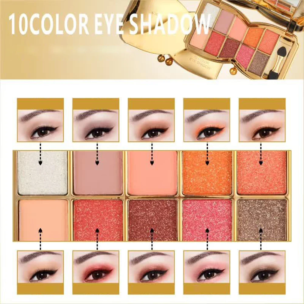 10 Colors Glitter Eye Shadow Palette Matte Pigment EyeShadow Powder Metallic GlitterLong Lasting waterproof MakeUp Cosmetic