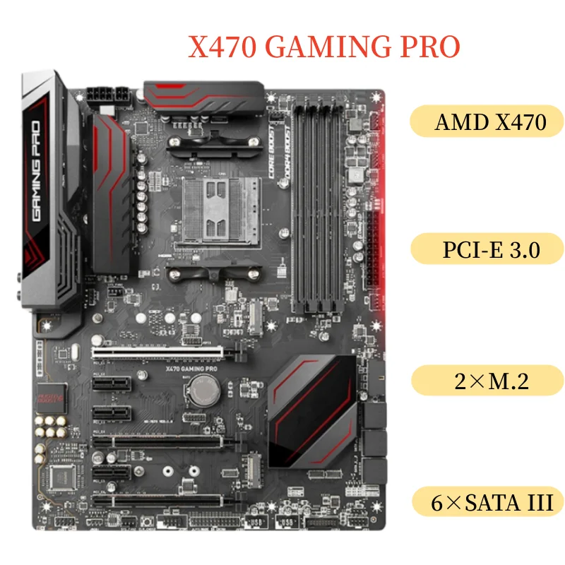 

For MSI X470 GAMING PRO Motherboard 64GB Socket AM4 DDR4 ATX Mainboard 100% Tested Fast Ship