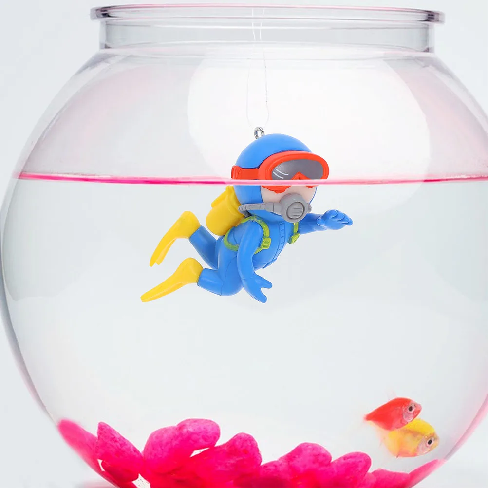 

2 Pcs Floating Aquarium Decorations Diver Statue Resin Fish Tank Accessories Safe Water Quality Cute Design All Tanks
