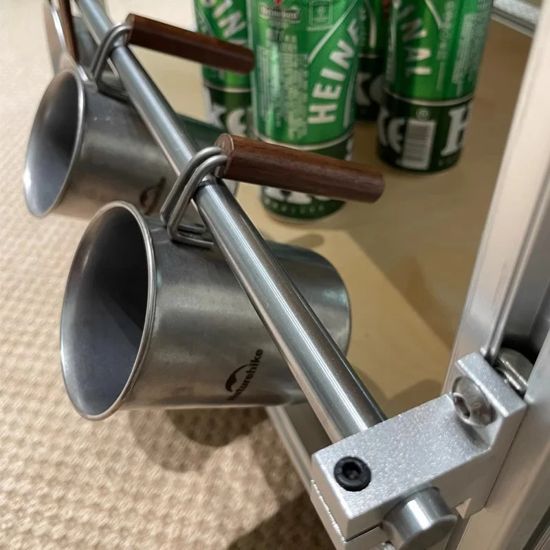 خزانة شاي من الألومنيوم البسيط الاسكندنافي لغرفة المعيشة وخزانة جانبية وطاولة قهوة متحركة #4