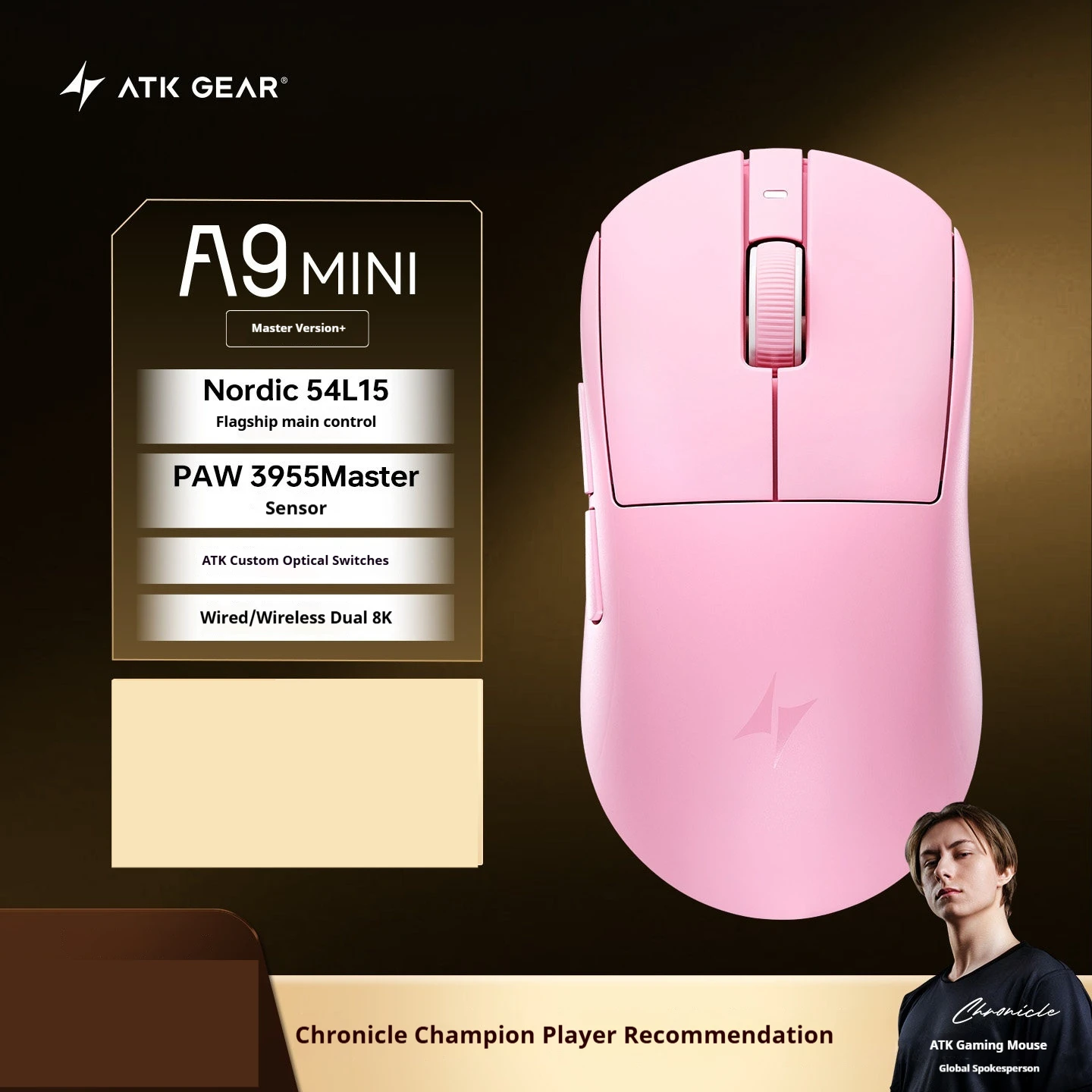 マウス・トラックボール atk a9 mini Atk A9 Mini Mouse Master Version Bluetooth Wireless Tri-Mode