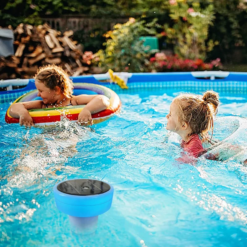 Soporte ajustable de luz clarificadora de agua de piscina Solar LED de 7 colores para Spa de piscina-sistema de tratamiento de agua ecológico
