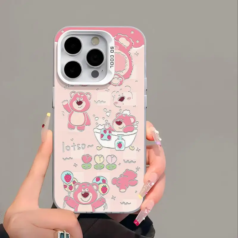 Disneys Winnie The Pooh And Lotso Bathe Phone Case For iPhone 15 14 13 12 11 Pro Max XR XS MAX 7 8 Plus MINI Y2K Cute Back Cover