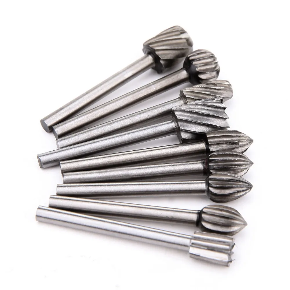 20pcs/Set 3mm Shank HSS Routing Wood Rotary Milling Rotary File Cutter Wood Drill Bit Nozzles Woodworking Wood Carving Tools