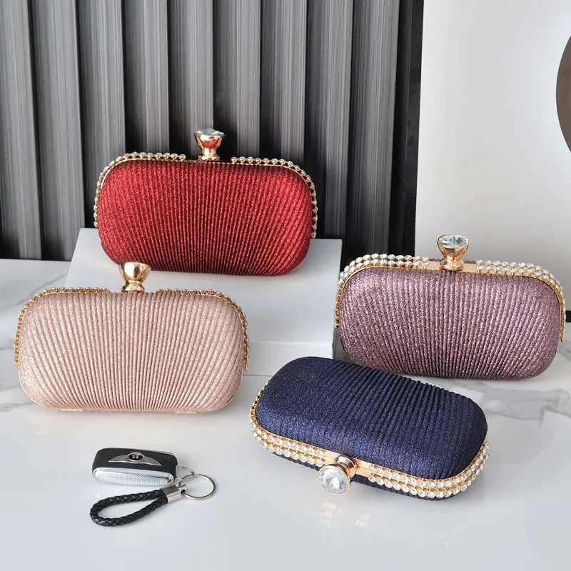 

Folded Evening Clutch Bag Small Single oulder Women's Handbag High-End Sensation Handheld Paage for Women