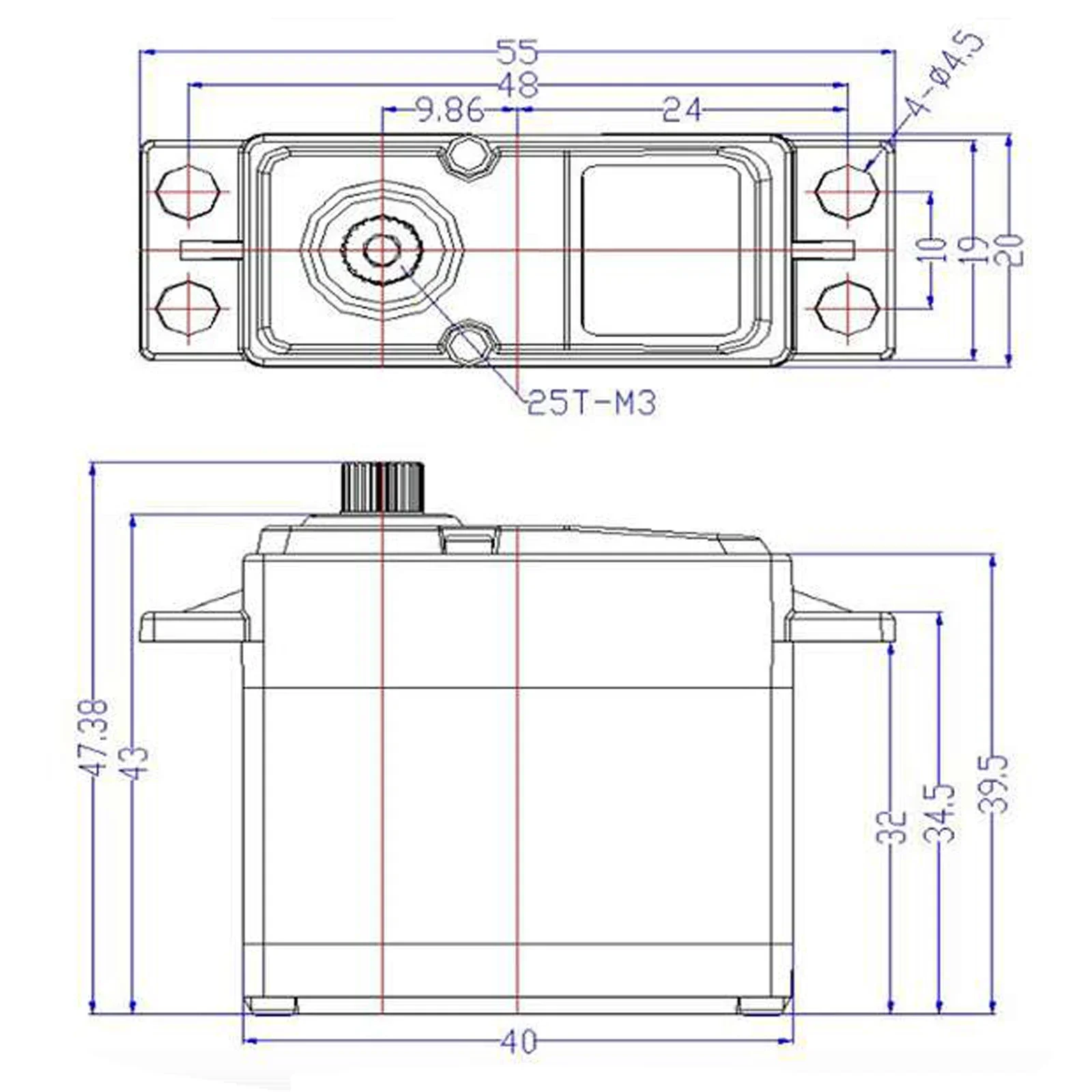 Feetech FT5330M Servo Digital 35kg dengan Roda Gigi Logam, untuk Model RC, Tahan Air