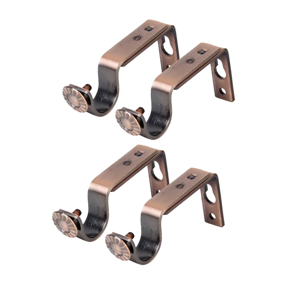 

4Pcs 18-22mm Curtain Pole Bracket Easy Install Hold Firmly Red Bronze Home Decoration Copper Curtain Holder