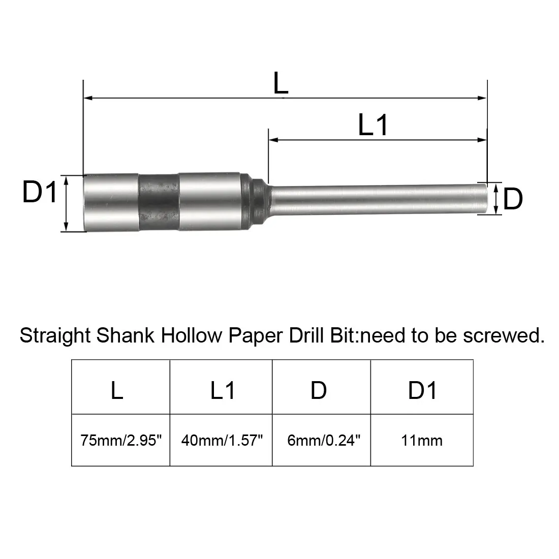 11Mm Thẳng Vỏ Rỗng Giấy Mũi 2.5/3/3.5/4/4.5/5/5.5/6/7/8Mm Đấm Dia Cho Thẳng Vỏ Bấm Máy Dập Xù