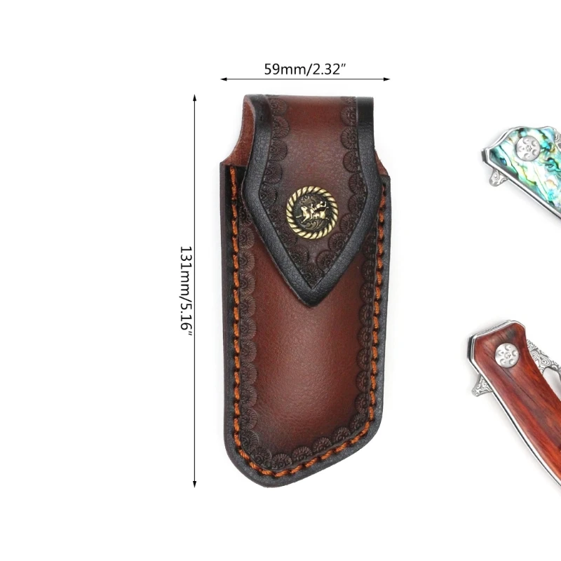 Fashion Leather Knife Covers Folding Knife Pouches Leather Sheath Tool Small Folding Knife Sheath For Pocket Knife