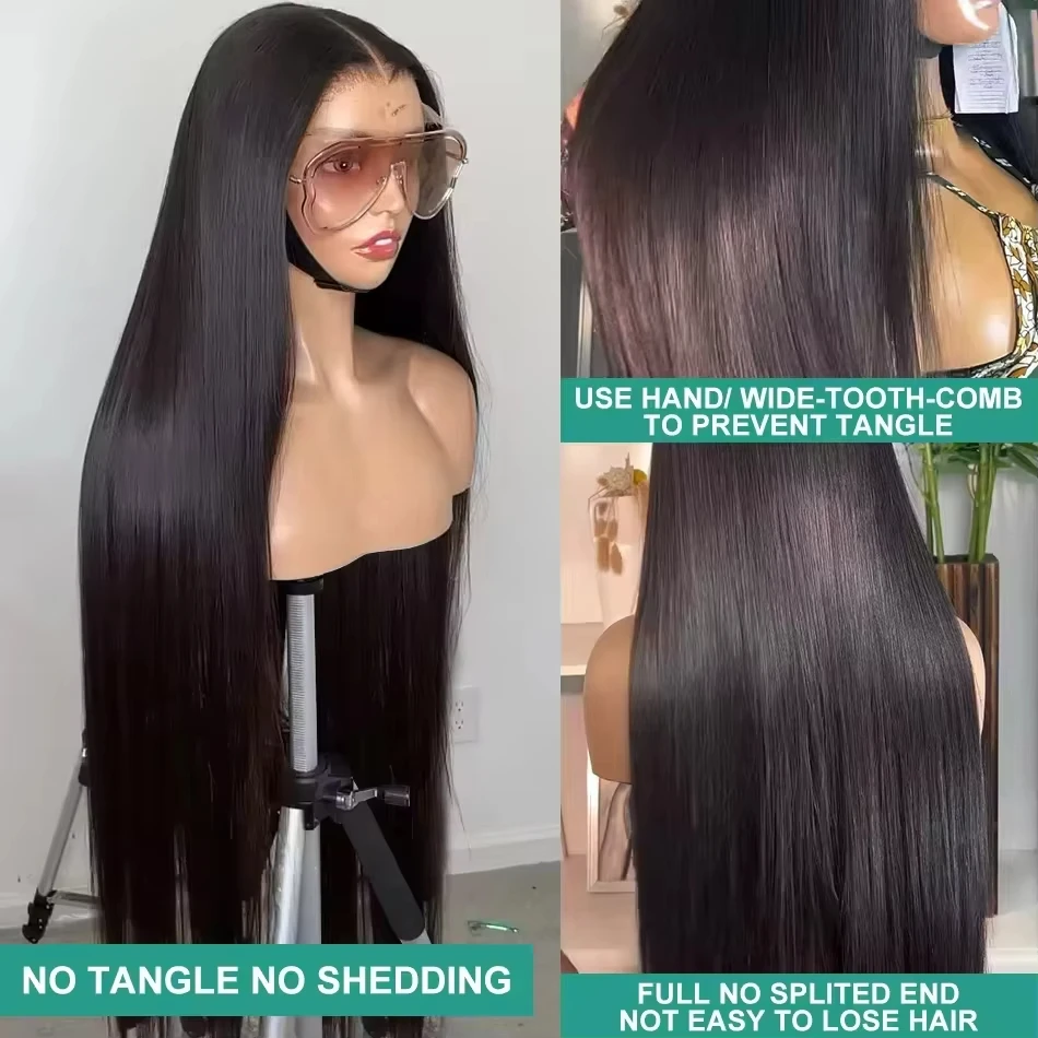 

Парик из натуральных волос 13x6 HD Lace Frontal, 30-40 дюймов, прямые волосы, 13x4, бразильский, предварительно выщипанный, для чернокожих женщин