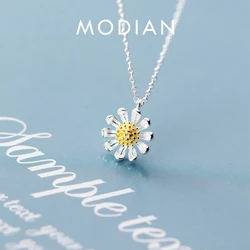 Modian Loverly Chrysanthemum Adjustable Sterling Silver 925 Pendant Necklace for Women Link Chain Necklace Fine Jewelry 2020 New