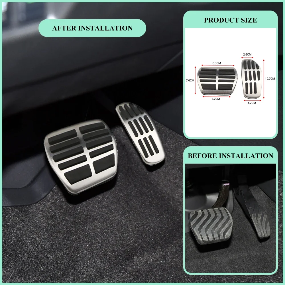 Car Pedal Pad Cover for Nissan X-trail T32 Qashqai Rogue Sport J11 for Renault Kadjar Koleos QM6 MT AT Fuel Brake Footrest Pedal