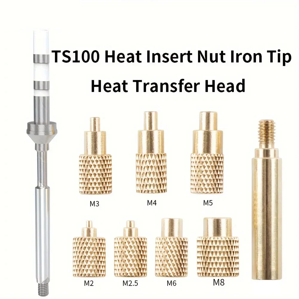 Brass Heat Set Inserts Designed for Compatibility with TS100 and Standard Soldering Irons Perfect for 3D Projects