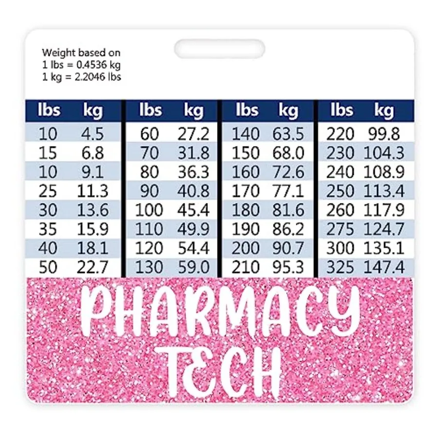 

Pharmacy Tech Badge Buddy Card Holder Nursing Accessories Horizontal ID Name Identification Tags Nurse Work W Height and Weight