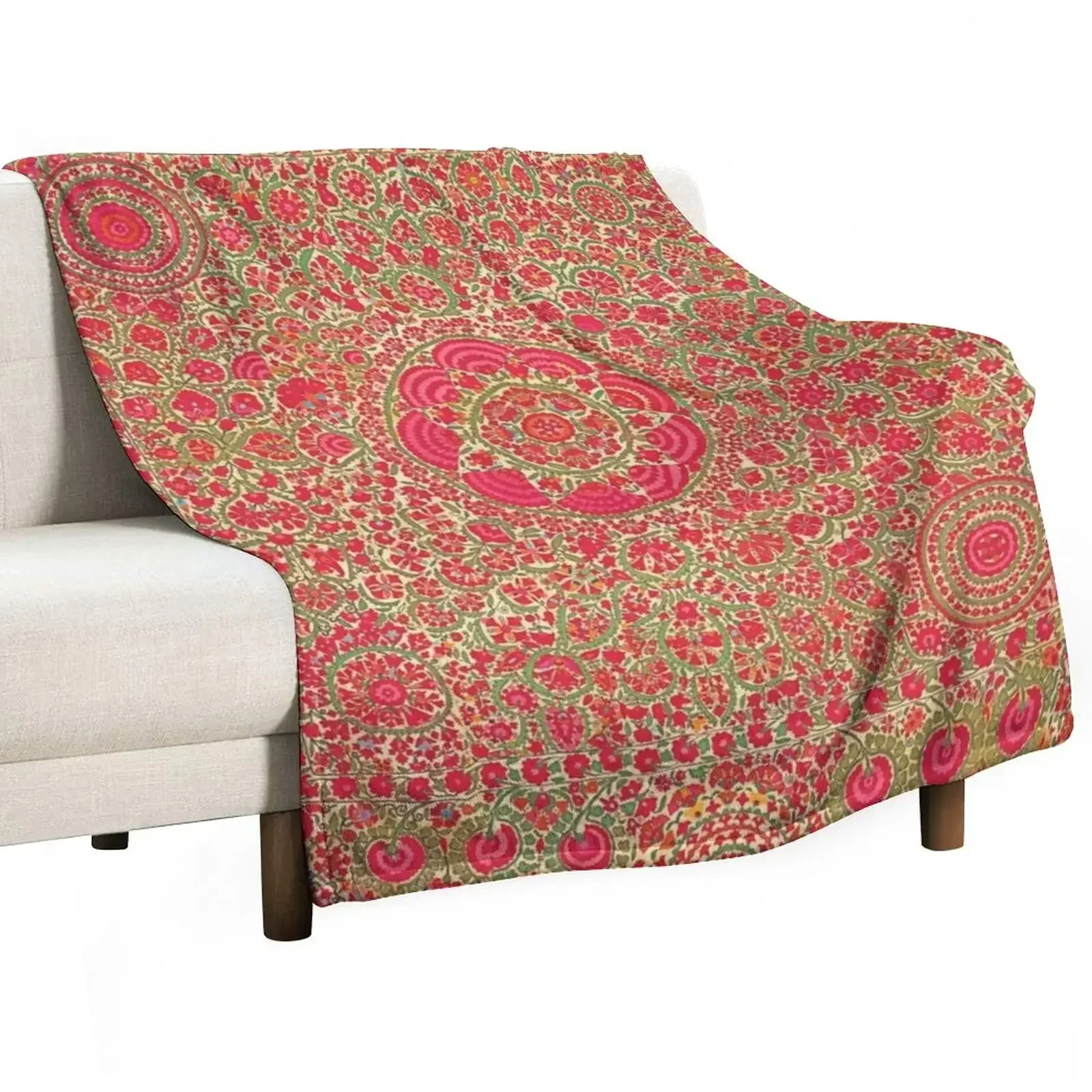 

Vintage Bohemian Suzani 8 Throw Blanket sofa bed Bed Fashionable Blankets