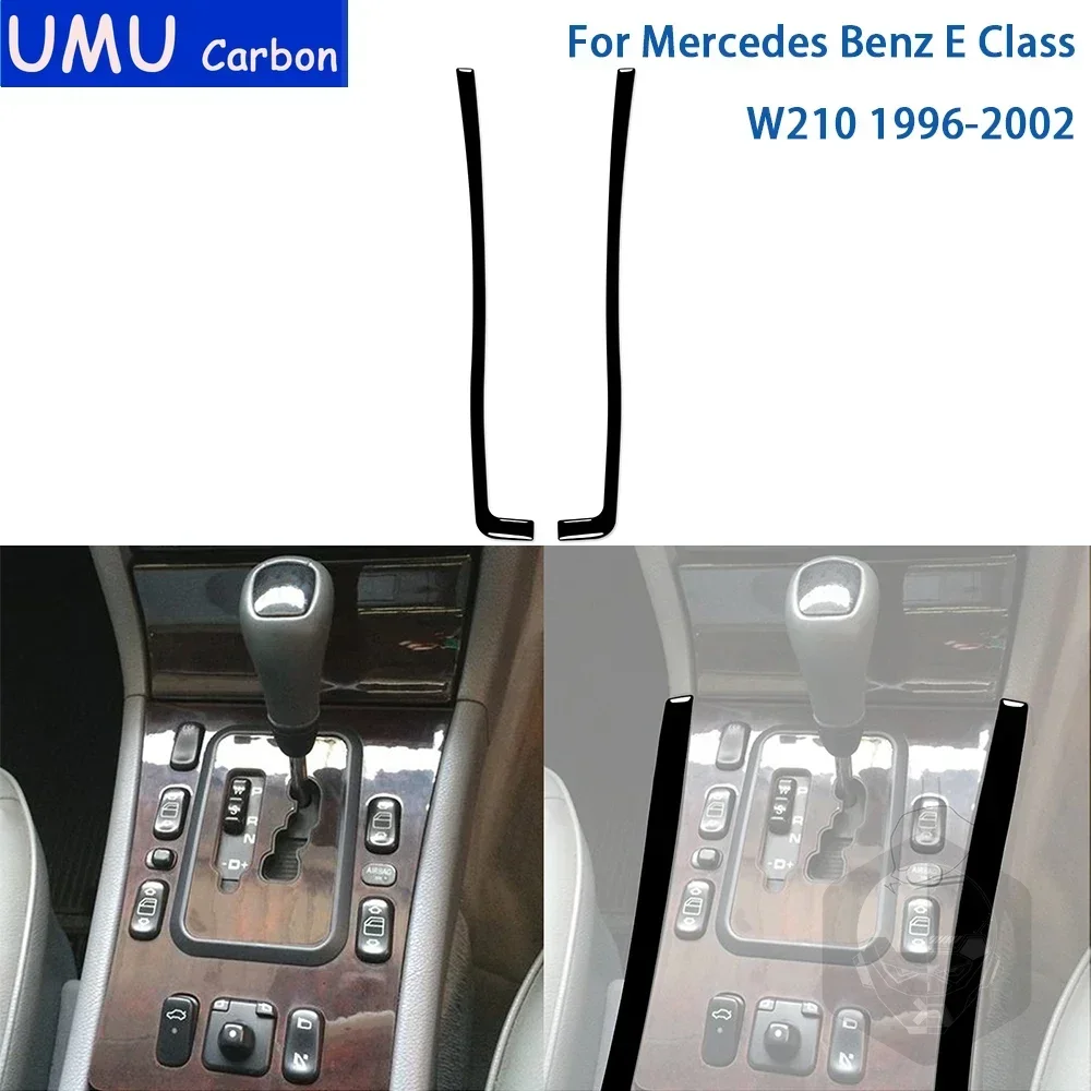 

For Mercedes Benz E Class W210 1996-2002 Accessories Car Black Plastic Interior Gear Side Trim Sticker Decoration