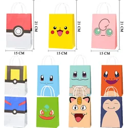1/3/6Pcs New Cartoon Pokemon Gift Bags Paper Candy Goodie Bag Kids Baby Shower Boys Girls Pikachu Birthday Decoration Supplies