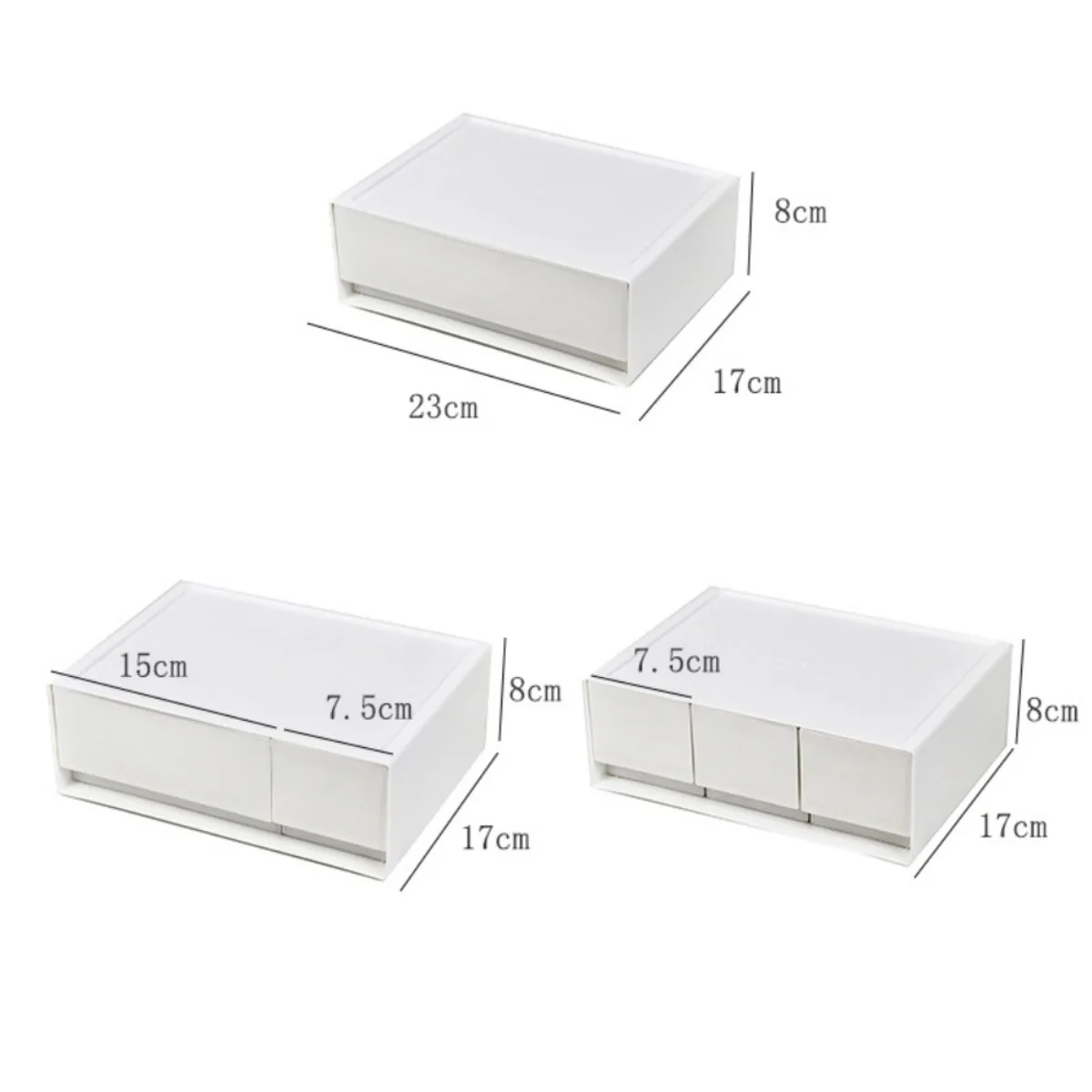 Drawer Storage Box Stackable Multi-functional Desktop Organizer Drawer Box Transparent Cosmetic Jewelry Stationery Organizer