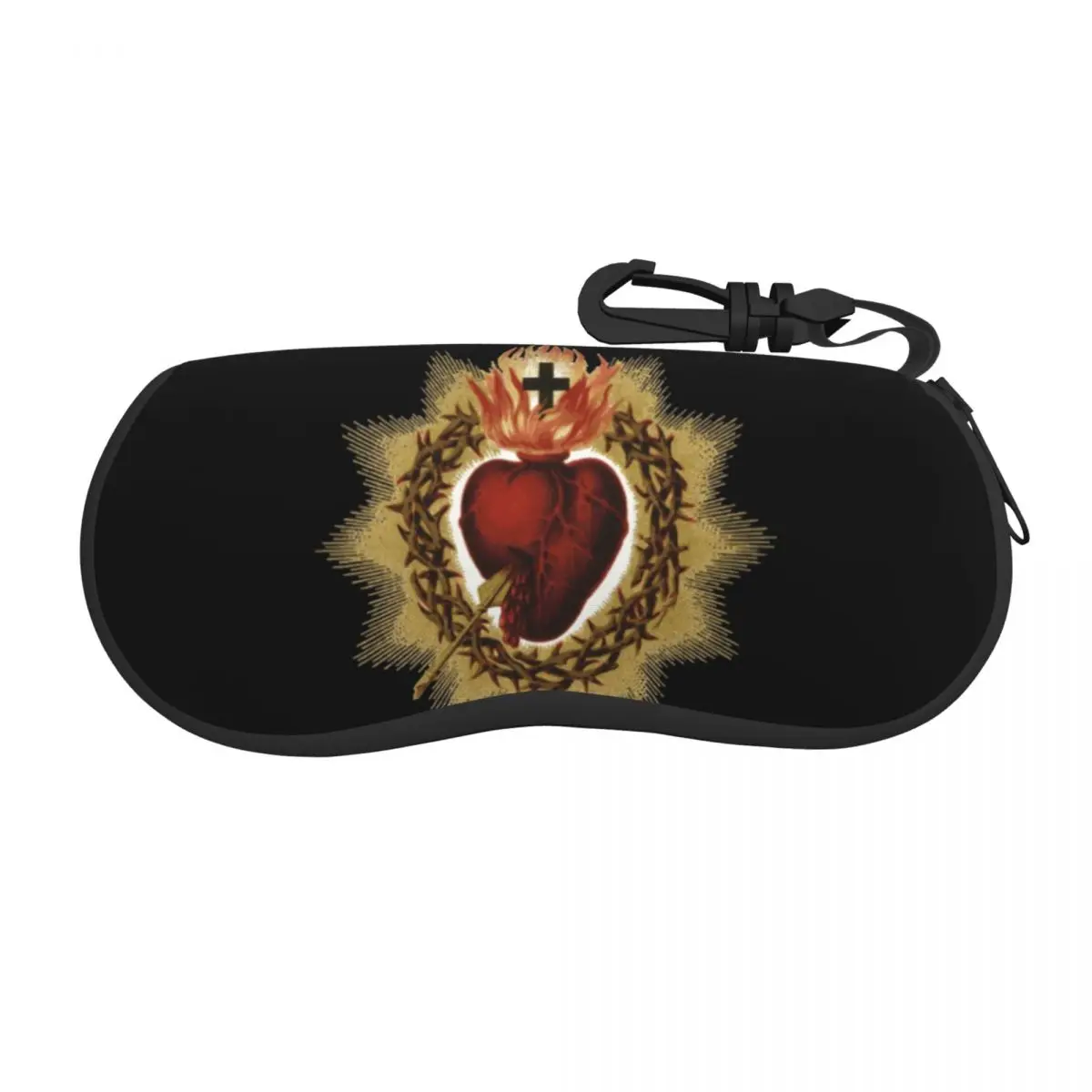 Sacred Heart Of Jesus Catholic Eyeglass Glasses Case Men Women Soft Christian Faith Sunglasses Protective Pouch