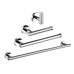 Polished Chrome Stainless Steel Toilet Paper Holder Wall Hook Towel Holder Rack Wall Mounted Kitchen Bathroom WC Accessories