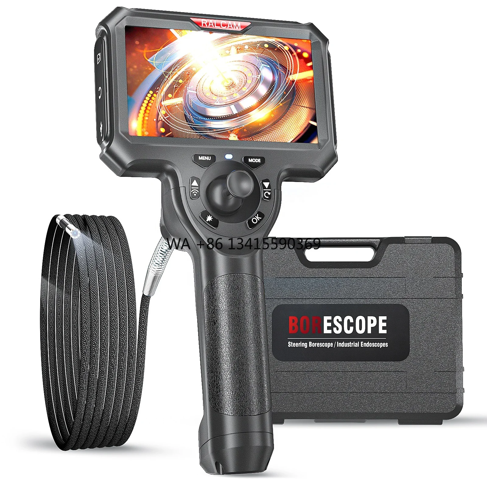 

Ralcam New 4 Way 360 Inspection Articulating Borescope 3.9mm 6.0mm IP67 Waterproof and Oilproof Endoscope