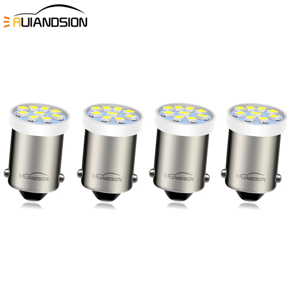 

4PCS Small BA9S LED 6V 12VAC 24VAC Non-Polarity Car Lamps Bulb 2016Chip 9SMD Light Lamp Auto Interior Roof Reading Light Bulbs