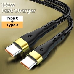 120W Super Fast Charging Cable USB C To Type C Data Cord For Samsung S24 S23 Ultra iPhone 15 Pro Max Plus Xiaomi 14 Oneplus POCO