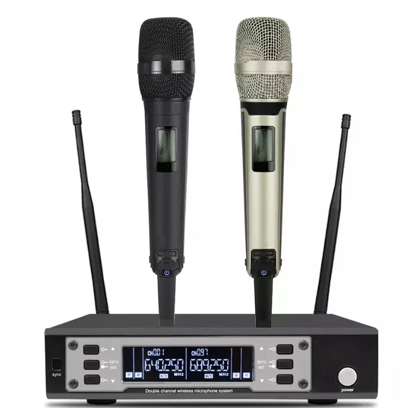 EW135G4 UHF نظام لاسلكي ثنائي القناة لمسافات طويلة كاريوكي ميكروفون Sem Fio احترافي
