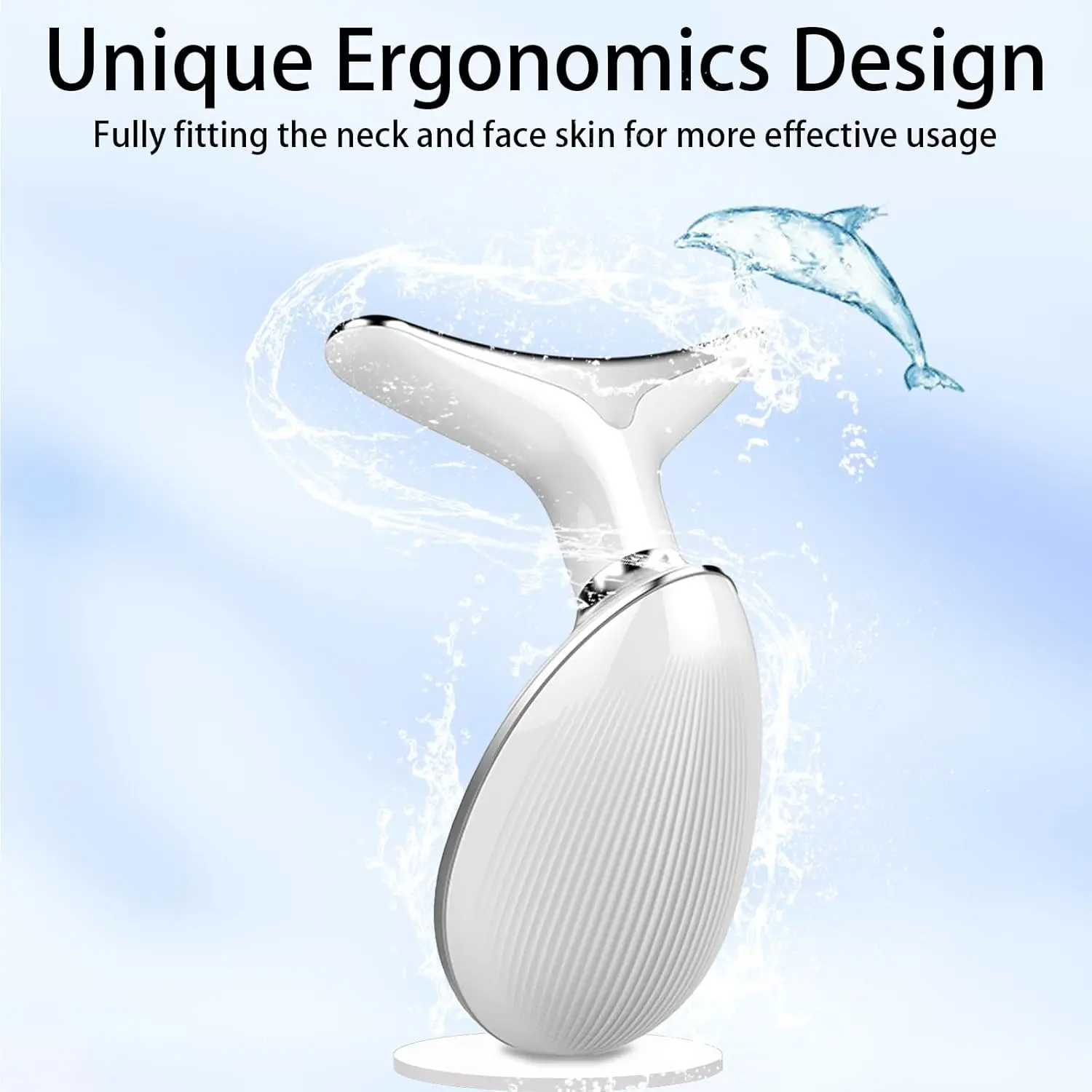 جهاز تجميل الوجه والرقبة، جهاز تدليك الوجه والرقبة LED بـ 7 ألوان، أداة متعددة الوظائف للعناية ببشرة الوجه، مثالية للتزلج المنزلي #2