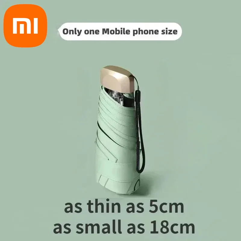 Xiaomi Mini Capsule Umbrella UV Protection Ultra Light 55% Sun Rain Umbrella Portable Lightweight Pocket Sunshade Umbrella 2024