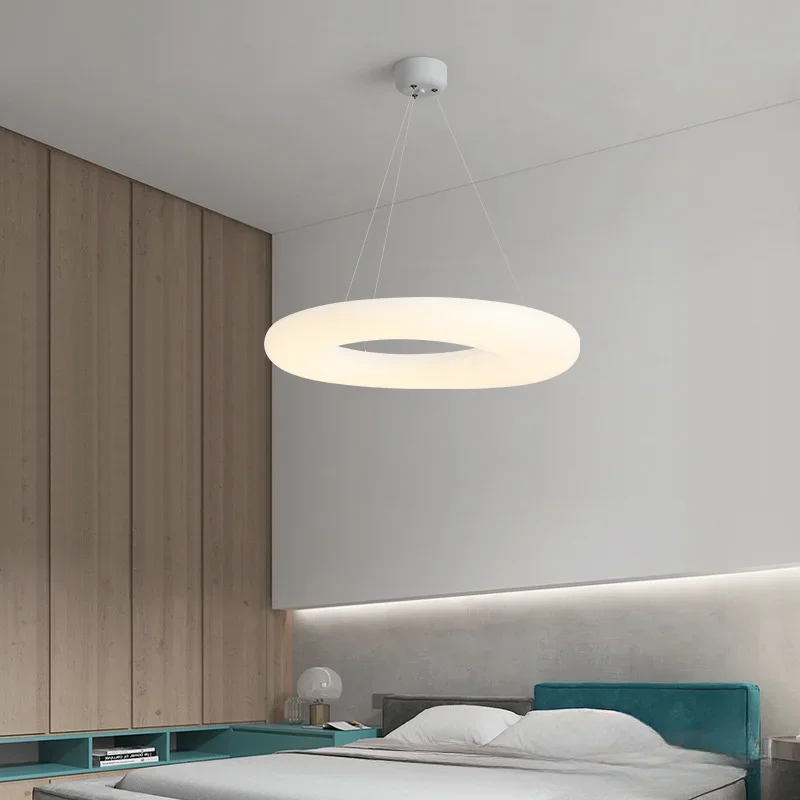 Nordic Minimalist Modern Living Room Bedroom Study Ring Donut Chandelier