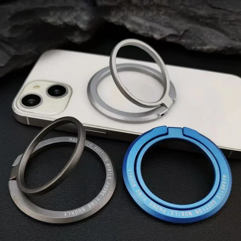 Magnetic Ring IPhone Holder For MagSafe Removable Grip Stand for iPhone Support Portable Mobile Phone Magnet Foldable Bracket