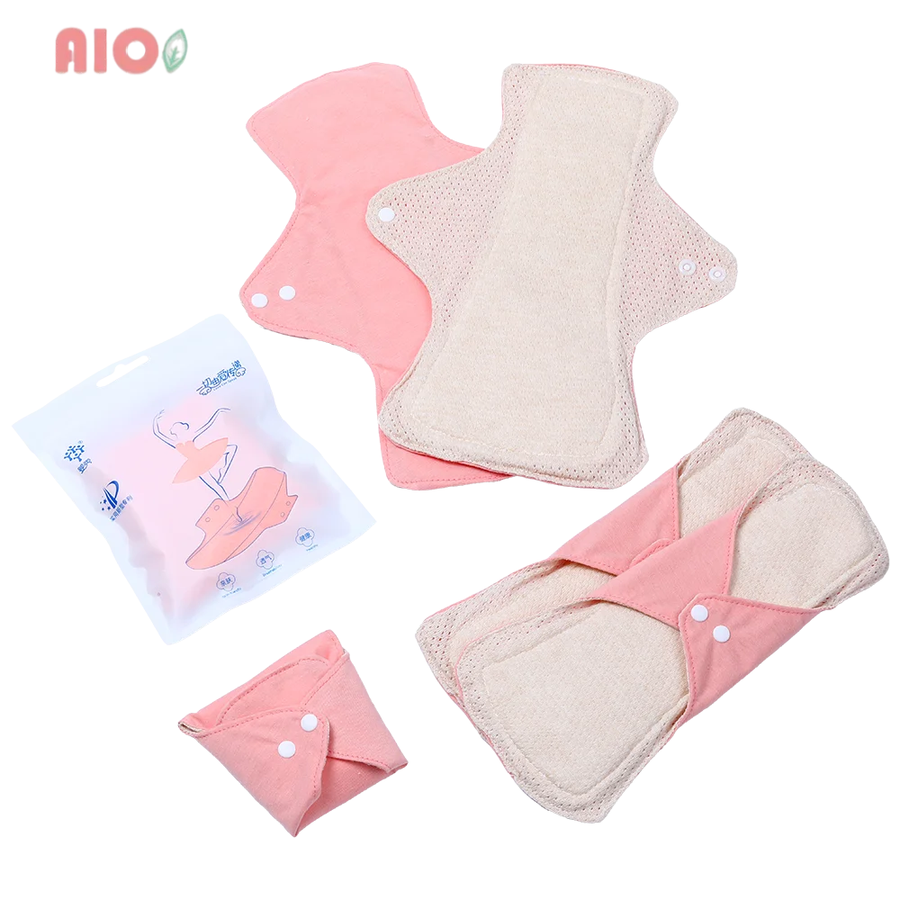 2Pcs Cotton Reusable Menstrual Pads Washable Breathable Leakproof  Absorbent Women Postpartum Eco Friendly Cloth Period Pads
