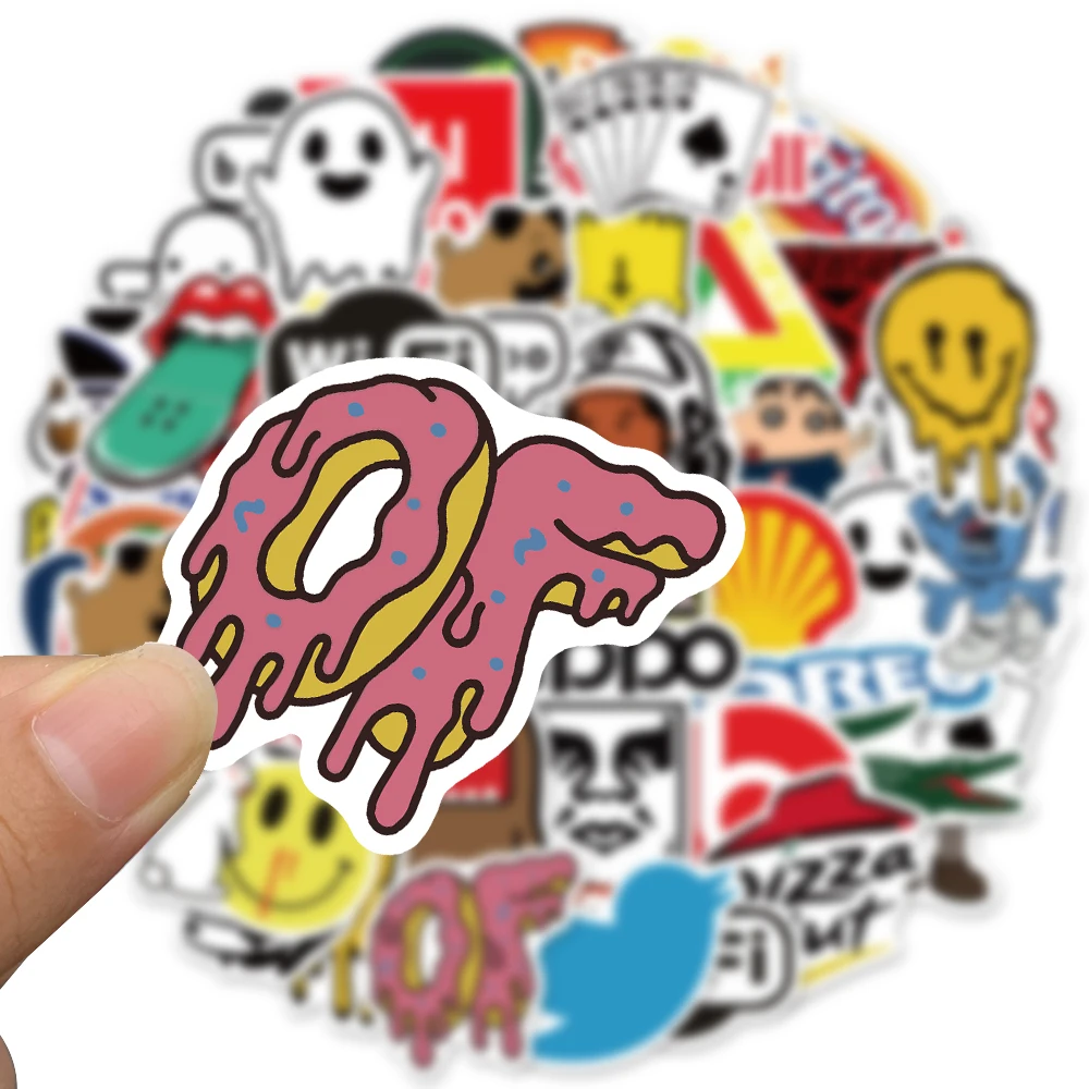 10/25/50 Stks/pak Cartoon Cool Fashion Logo Stickers Waterdicht Skateboard Motorfiets Gitaar Bagage Laptop Sticker Kinderen Speelgoed