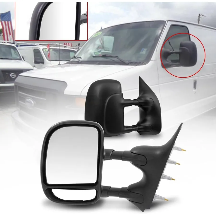 2 قطعة المرايا الجانبية تلسكوبي السحب اليدوي ل 20022016 E350 سوبر ديوتي E150 E250 Econoline فان Econoline E150 نادي عربة E350 Cl