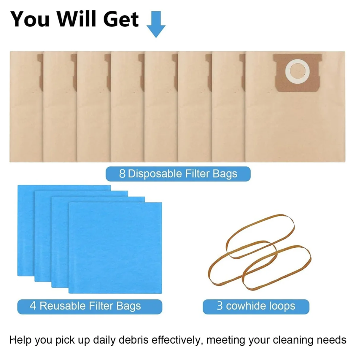 19-3100 sacos adequados para stanley shop vac 5-6 galões/gal aspirador de pó seco e molhado 19-3100 sacos de filtro descartáveis