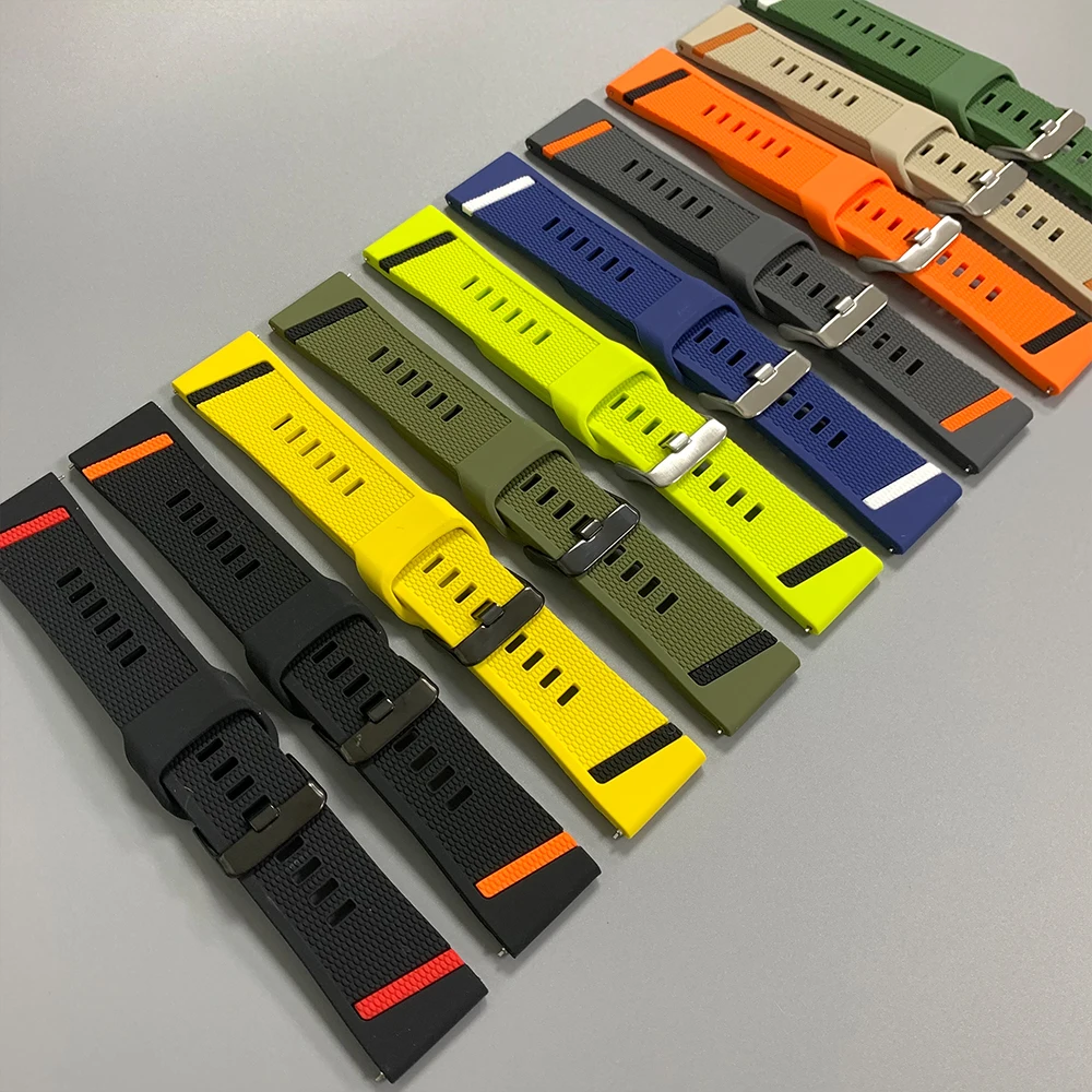 22mm Silicone Smartwatch Strap For Huami Amazfit Active Max 48mm Sport Wristband for BALANCE 2 3 BIP Max BIP6 5 GTR 4 3 Bracelet