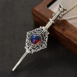 Magic Witch Wand Pendant Witchcraft Retro Blood Pack Detachable Wand Necklace Couple Cosplay Jewelry Men Women Gift