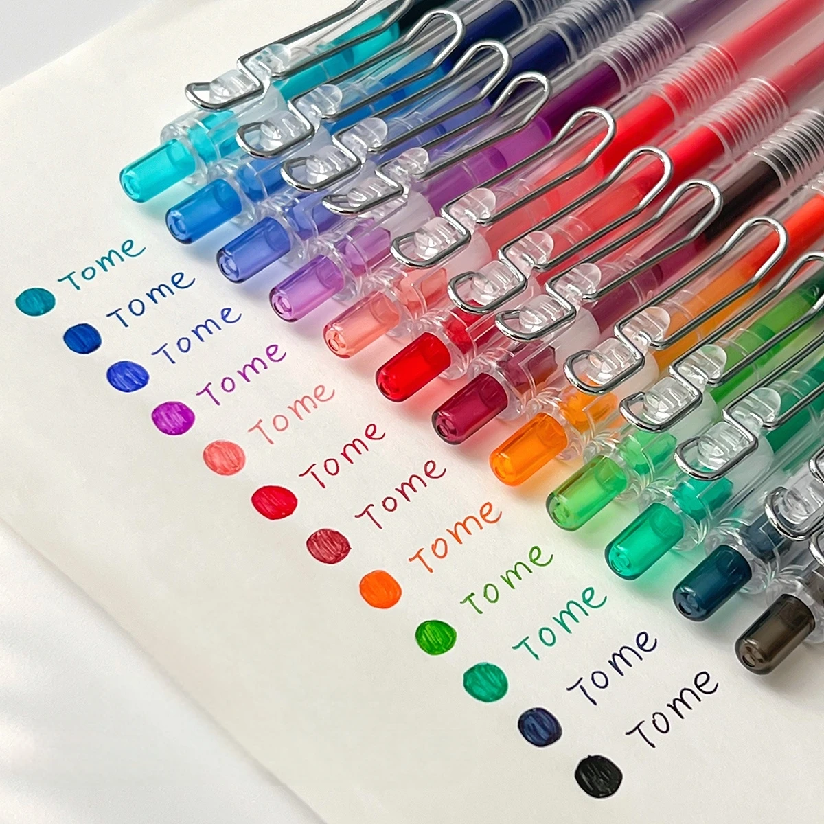 2/3/6/12pcs Juicy Color Gel Pens Click Type Transparent Barrel Fresh Colors Quick-dry Ink 0.5mm Ballpoint for Drawing F7903