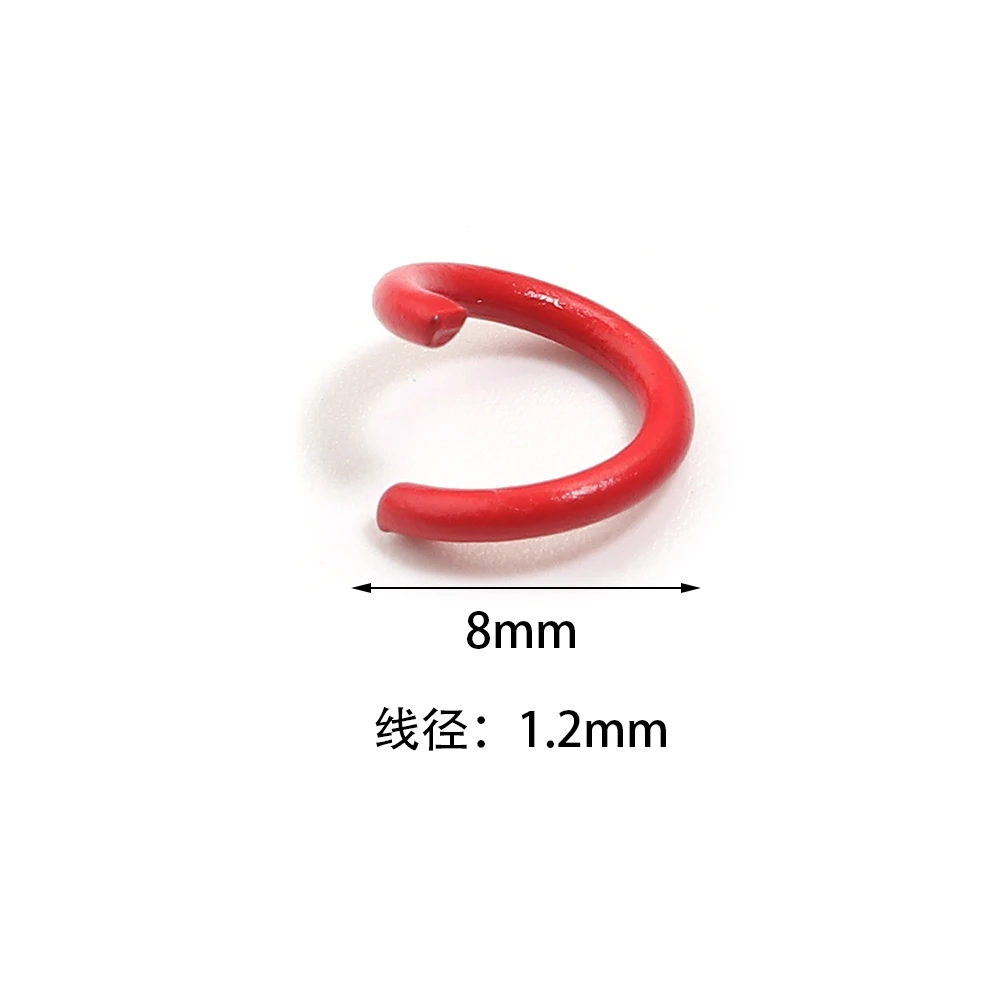 200pcs 8mm Metal Iron Colorful Split Single Rings Connectors Open Jump Rings For Jewelry Making DIY Necklace Earrings Keychain
