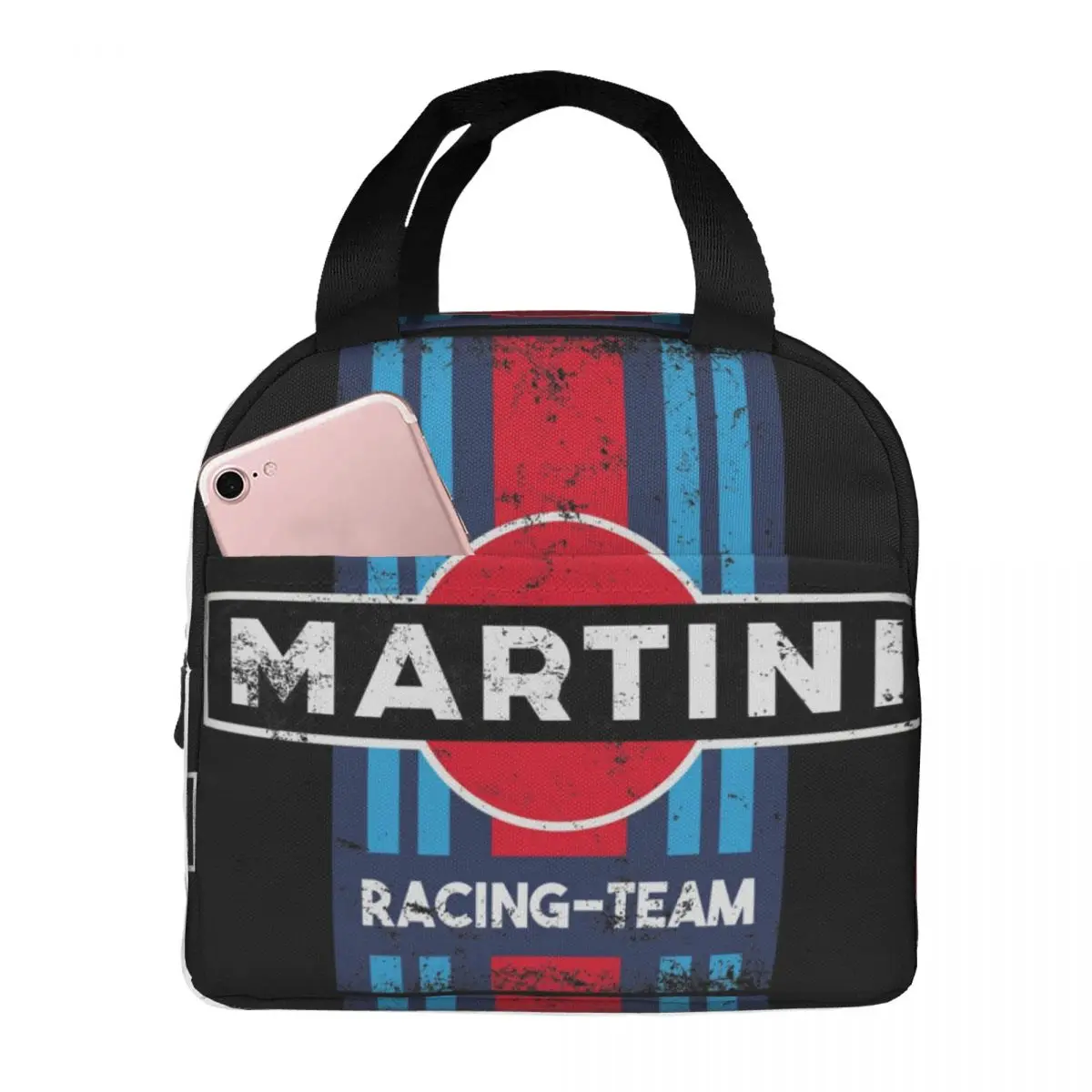 Martini Racing Team Lunch Bags Insulated Bento Box Portable Lunch Tote Leakproof Cooler Thermal Bag for Woman Student Office