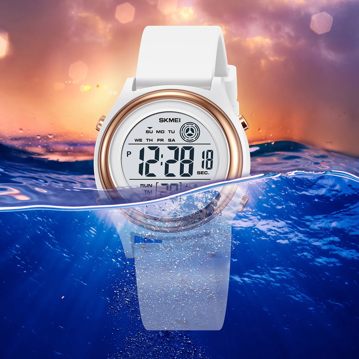 SKMEI Shockproof Stopwatch Electronics Watch Digital Watches For Men Women Students 50M Waterproof Fashion Back Light Wristwatch